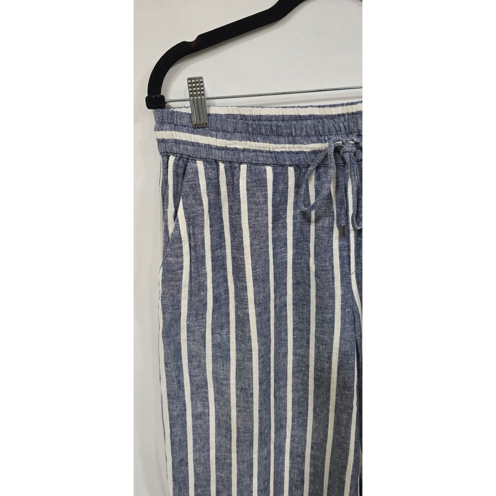 Chaps women L linen‎ blend wide leg straight pull on pants vacation beach resort - Picture 2 of 9